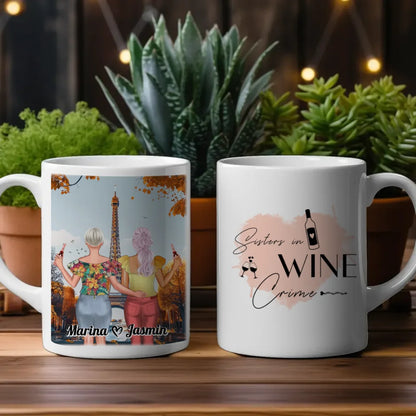 Tasse Beste Freundin Frankreich Eiffelturm 1 Sisters in wine crime