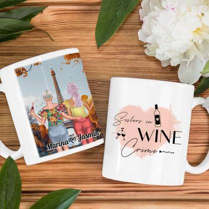 Tasse Beste Freundin Frankreich Eiffelturm 1 Sisters in wine crime