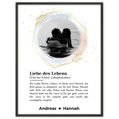 Liebes Poster Foto Wandbild Selbst gestalten Mit Eigenem Spruch & Foto & Namen
