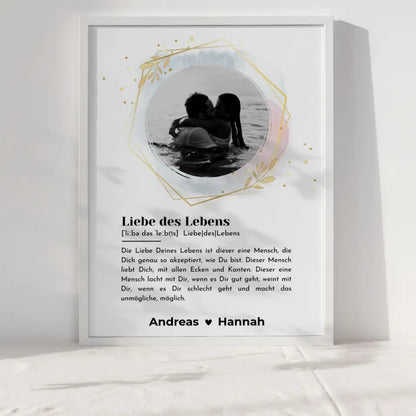 Liebes Poster Foto Wandbild Selbst gestalten Mit Eigenem Spruch & Foto & Namen