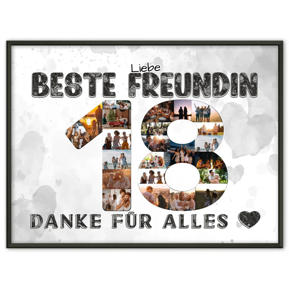 18 Geburtstag Danke für Alles Poster personalisiert für