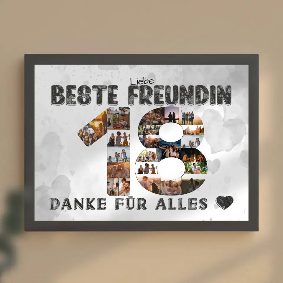 18 Geburtstag Danke für Alles Poster personalisiert für