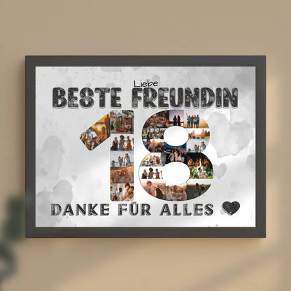 18 Geburtstag Danke für Alles Poster personalisiert für