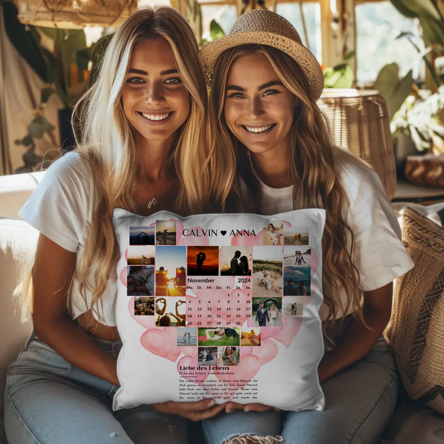 Personalisiertes Kissen Paare Fotocollage Definition Liebe Des Lebens