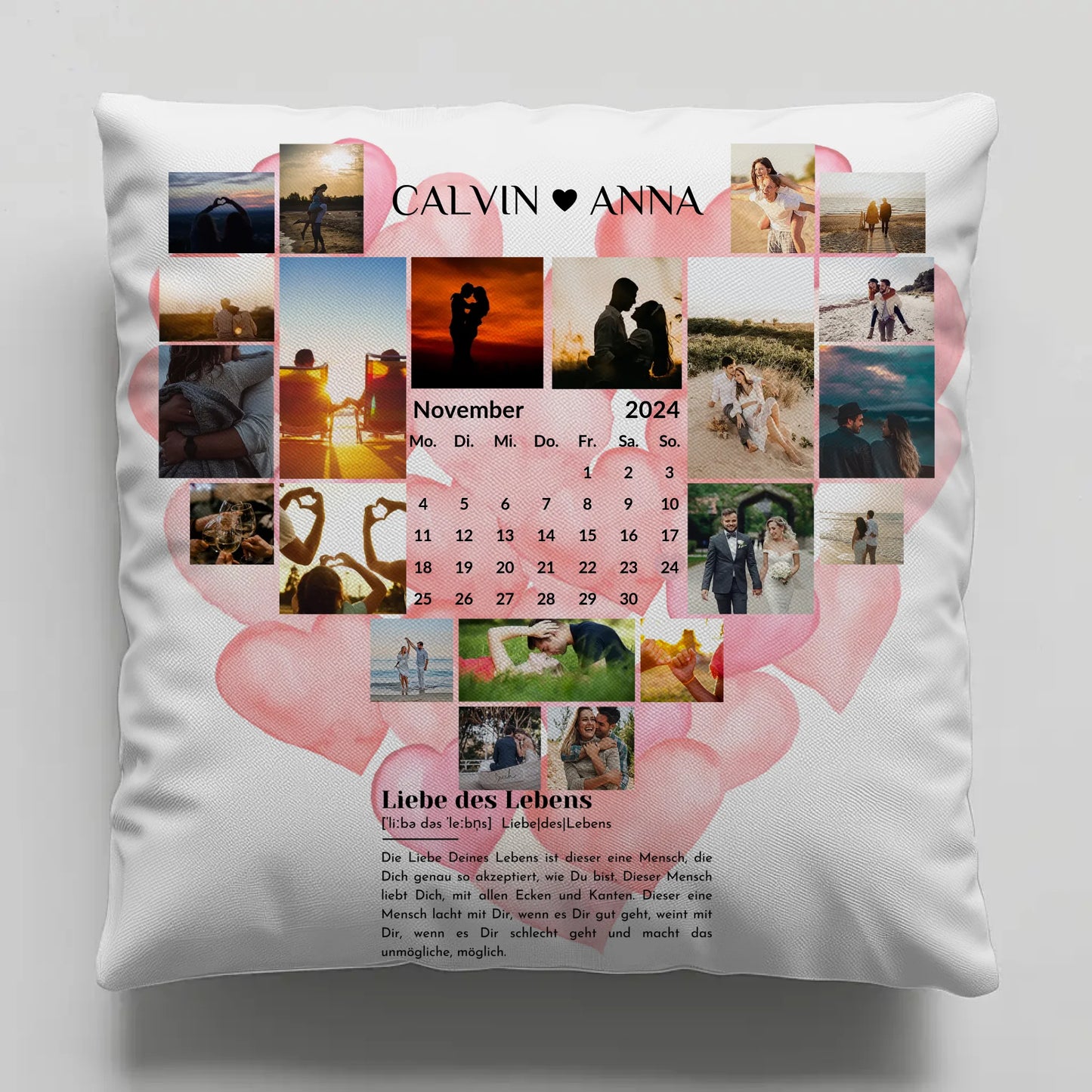 Personalisiertes Kissen Paare Fotocollage Definition Liebe Des Lebens