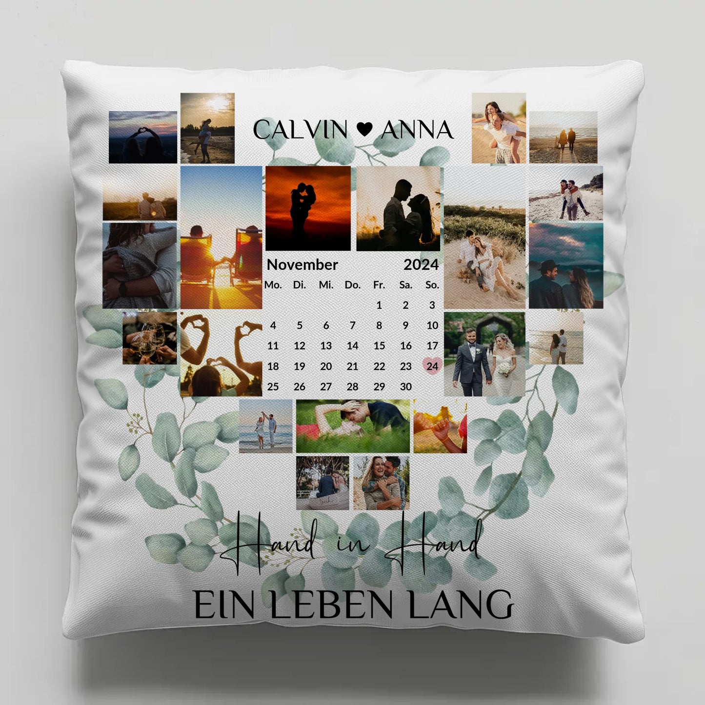 Paar Fotokissen Fotocollage Hand In Hand Ein Leben Lang gestalten