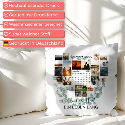 Paar Fotokissen Fotocollage Hand In Hand Ein Leben Lang gestalten