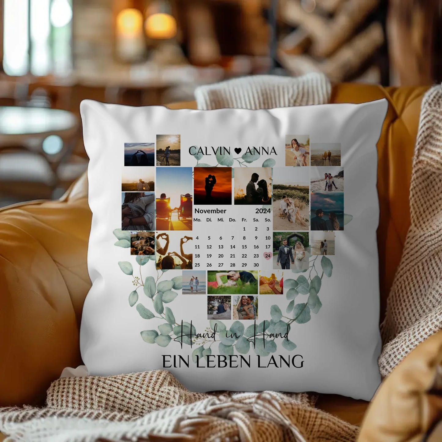 Paar Fotokissen Fotocollage Hand In Hand Ein Leben Lang gestalten