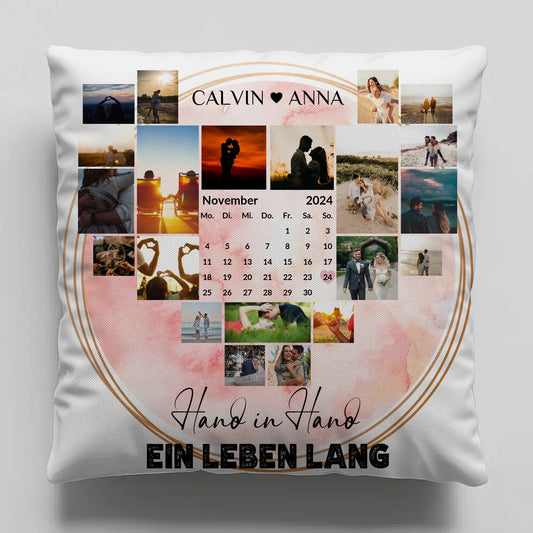 Fotokissen Für Paare Fotocollage Hand In Hand Ein Leben Lang