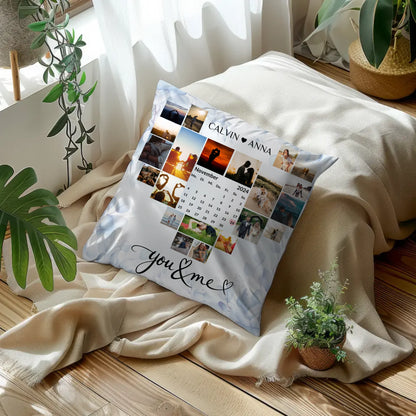 Personalisiertes Liebes Kissen mit Fotocollage You & Me
