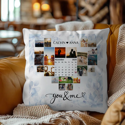 Personalisiertes Liebes Kissen mit Fotocollage You & Me