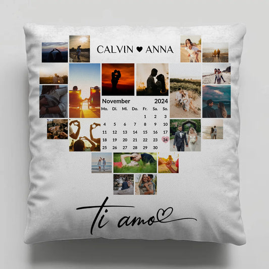 Fotokissen Für Paare mit Fotocollage Ti Amo personalisiert