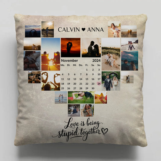 Kissen Für Paare Fotocollage Love Is Being Stupid Together