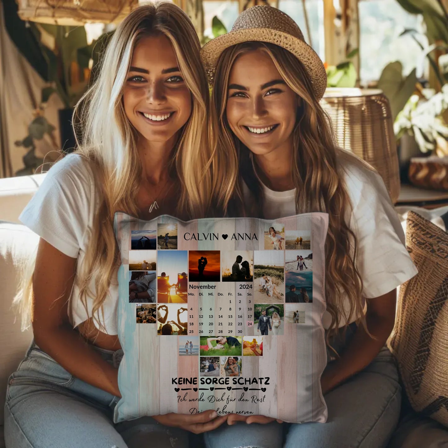 Personalisiertes Fotokissen Fotocollage Keine Sorge Schatz Ewig Nerven