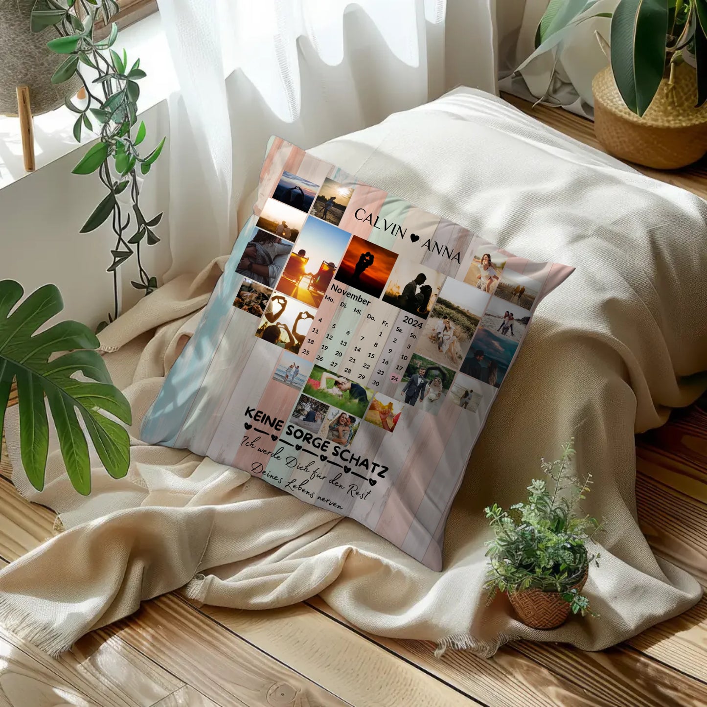 Personalisiertes Fotokissen Fotocollage Keine Sorge Schatz Ewig Nerven