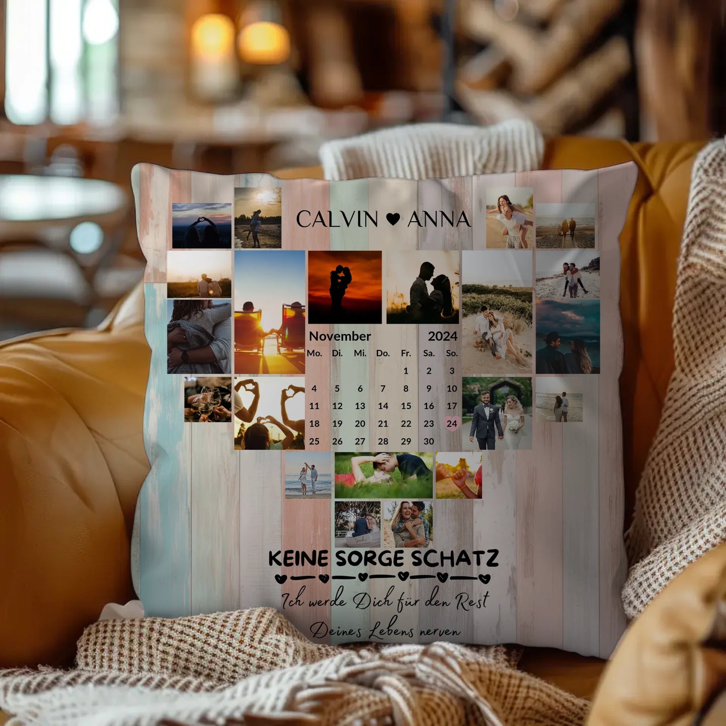 Personalisiertes Fotokissen Fotocollage Keine Sorge Schatz Ewig Nerven