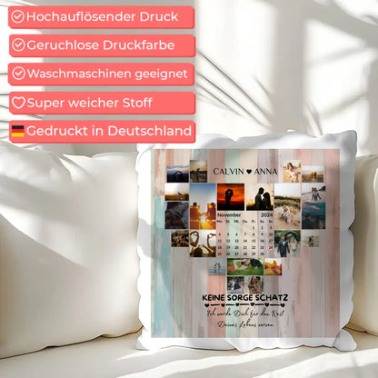 Personalisiertes Fotokissen Fotocollage Keine Sorge Schatz Ewig Nerven