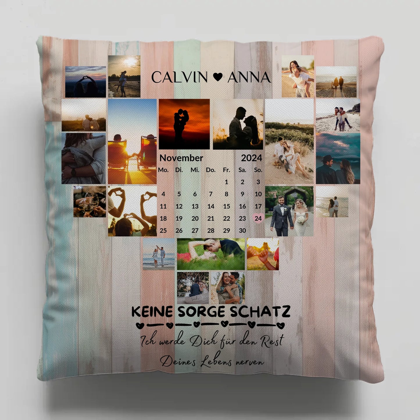Personalisiertes Fotokissen Fotocollage Keine Sorge Schatz Ewig Nerven