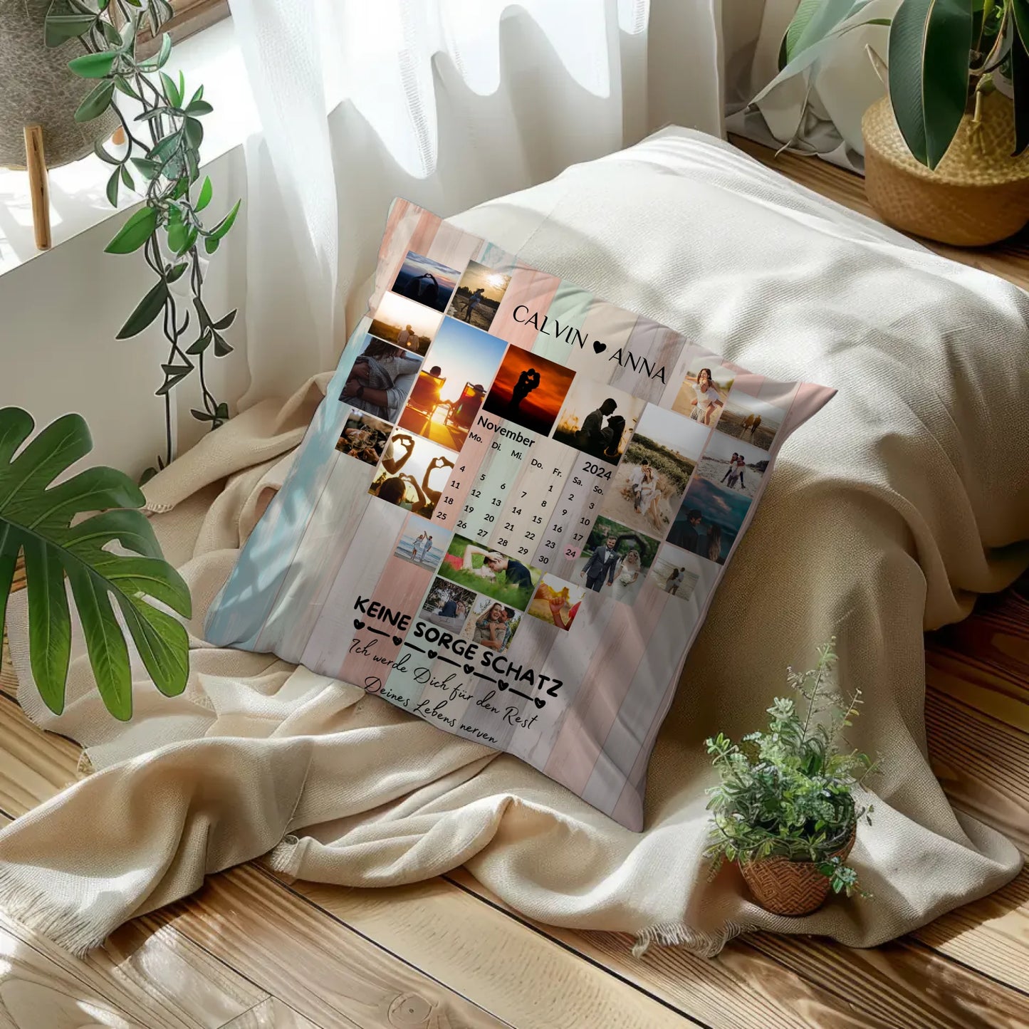 Personalisiertes Fotokissen Fotocollage Keine Sorge Schatz Ewig Nerven