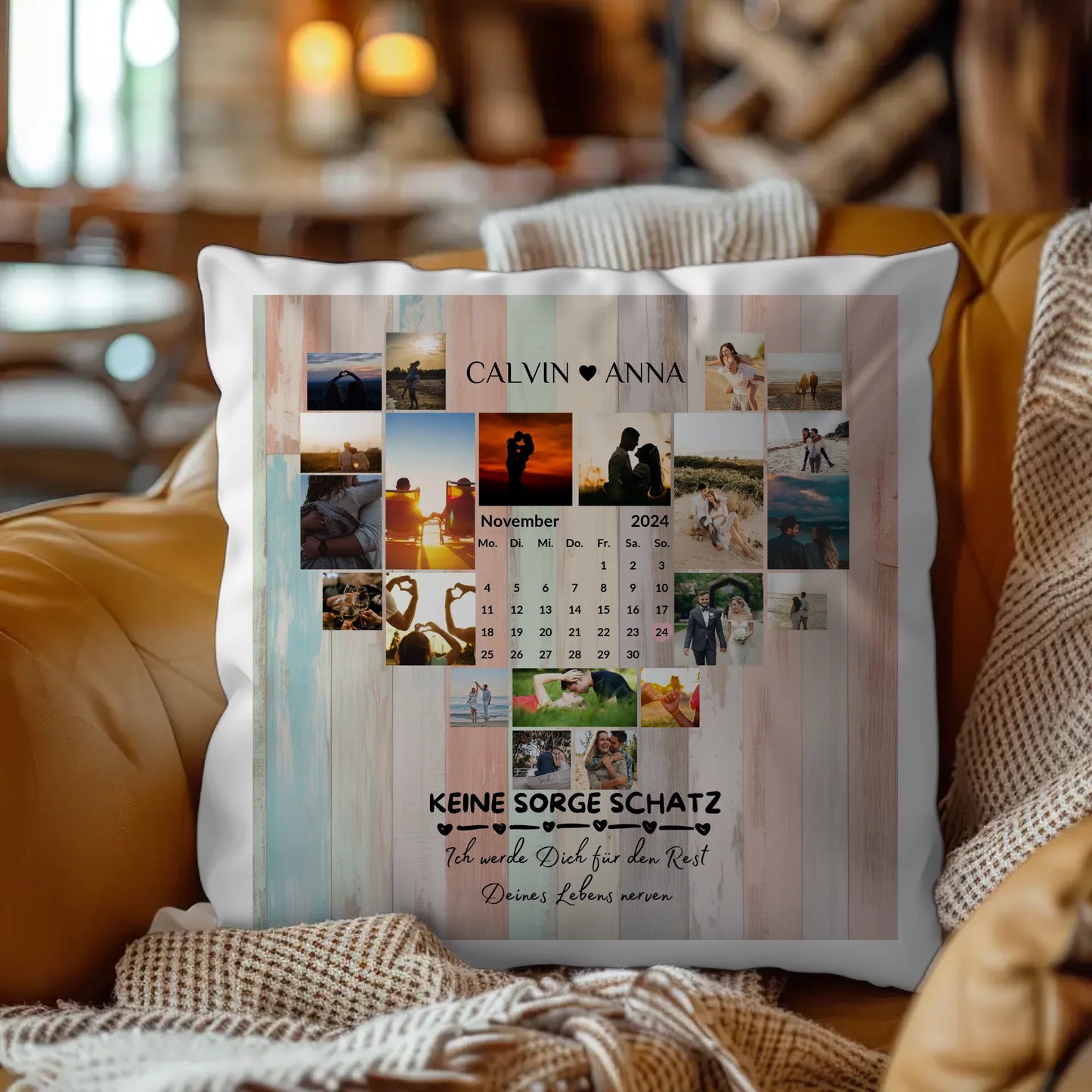 Personalisiertes Fotokissen Fotocollage Keine Sorge Schatz Ewig Nerven