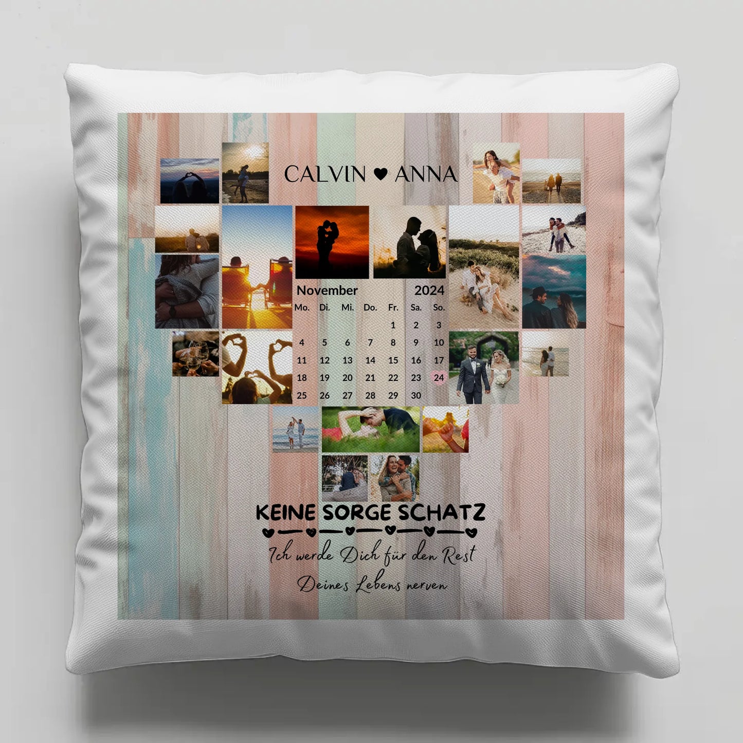 Personalisiertes Fotokissen Fotocollage Keine Sorge Schatz Ewig Nerven