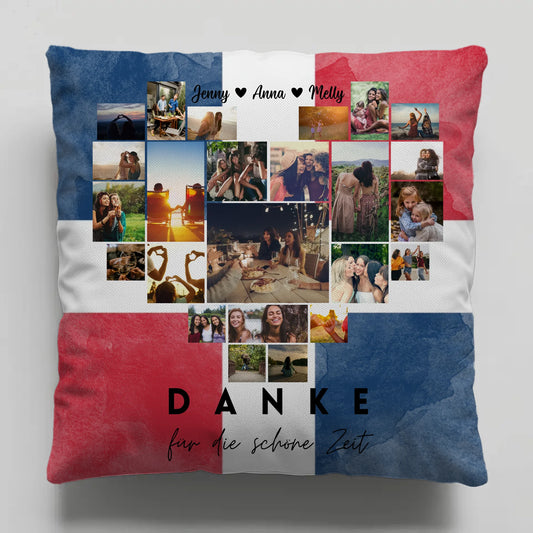 Kissen personalisiert Fotocollage Beste Freundin Dominikanische Republik