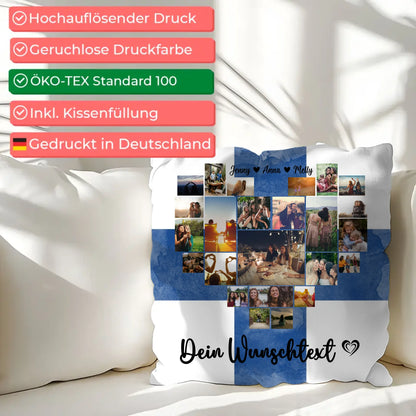 Personalisierte Fotokissen Fotocollage Beste Freundin Finnland