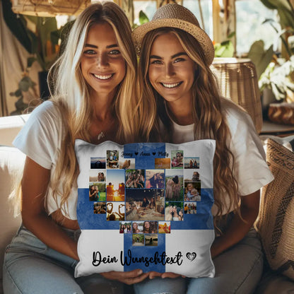 Personalisierte Fotokissen Fotocollage Beste Freundin Finnland