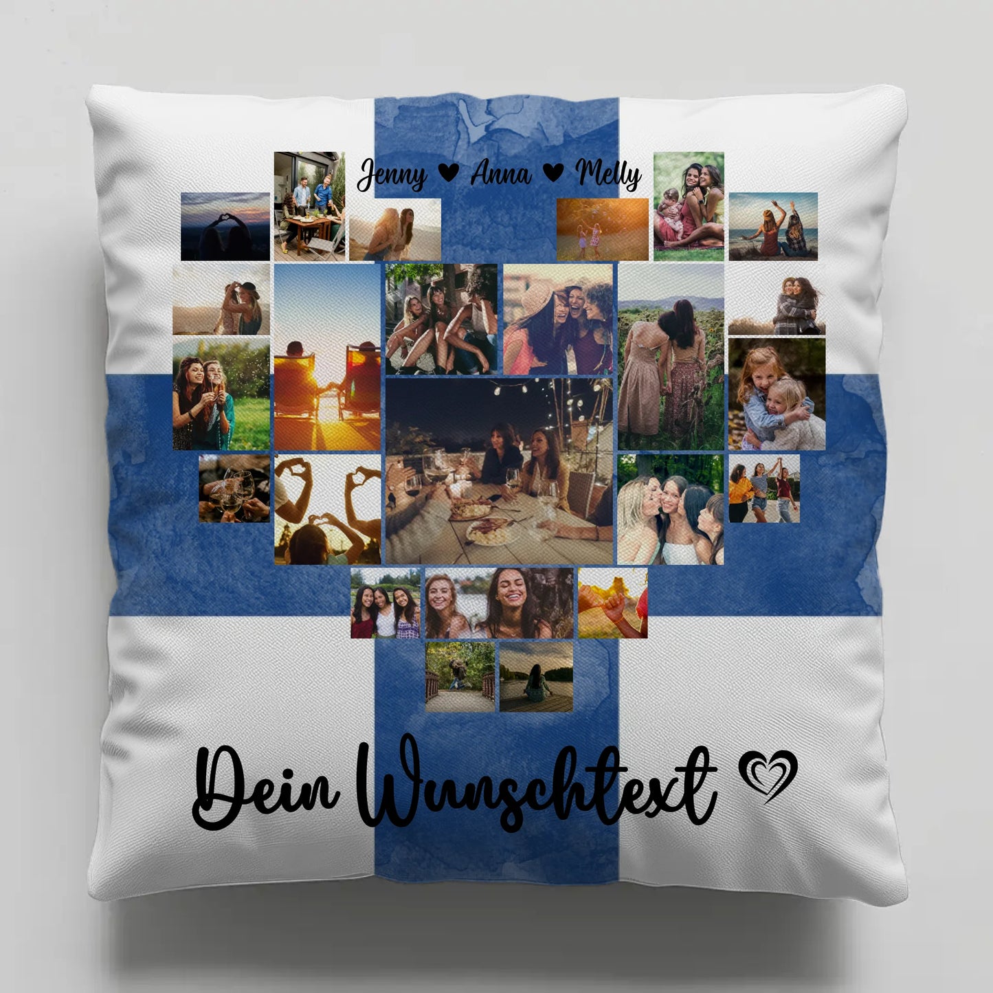 Personalisierte Fotokissen Fotocollage Beste Freundin Finnland