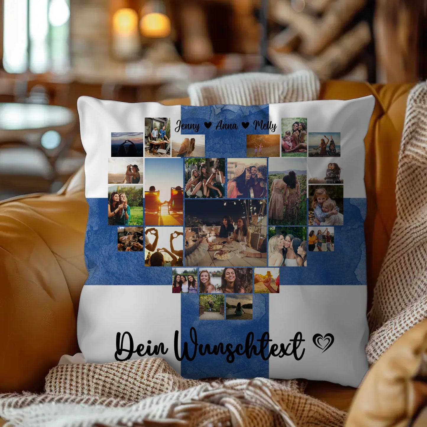 Personalisierte Fotokissen Fotocollage Beste Freundin Finnland