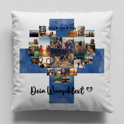 Personalisierte Fotokissen Fotocollage Beste Freundin Finnland