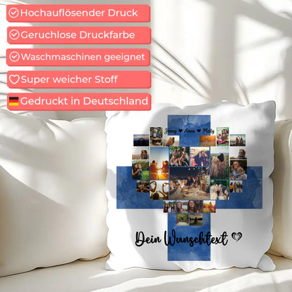 Personalisierte Fotokissen Fotocollage Beste Freundin Finnland