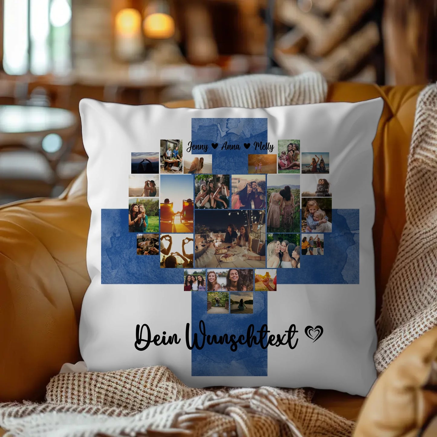 Personalisierte Fotokissen Fotocollage Beste Freundin Finnland