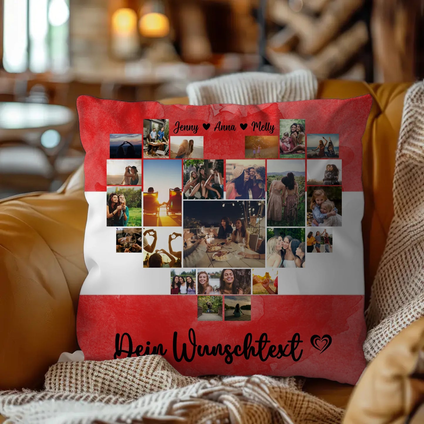 Personalisiertes Kissen Paare Urlaub Erinnerung Österreich