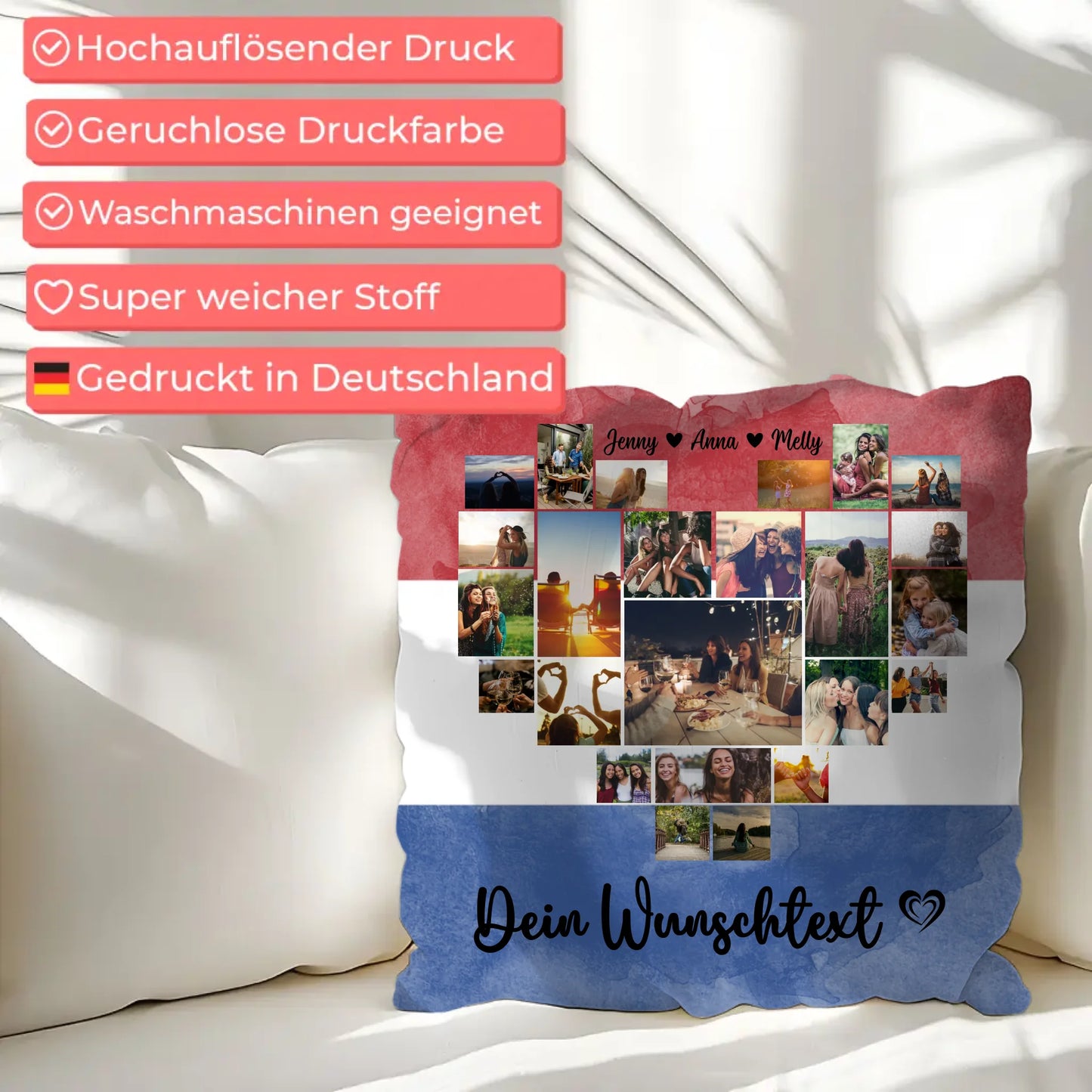 Paar Fotokissen Urlaub Erinnerung Niederlande personalisiert