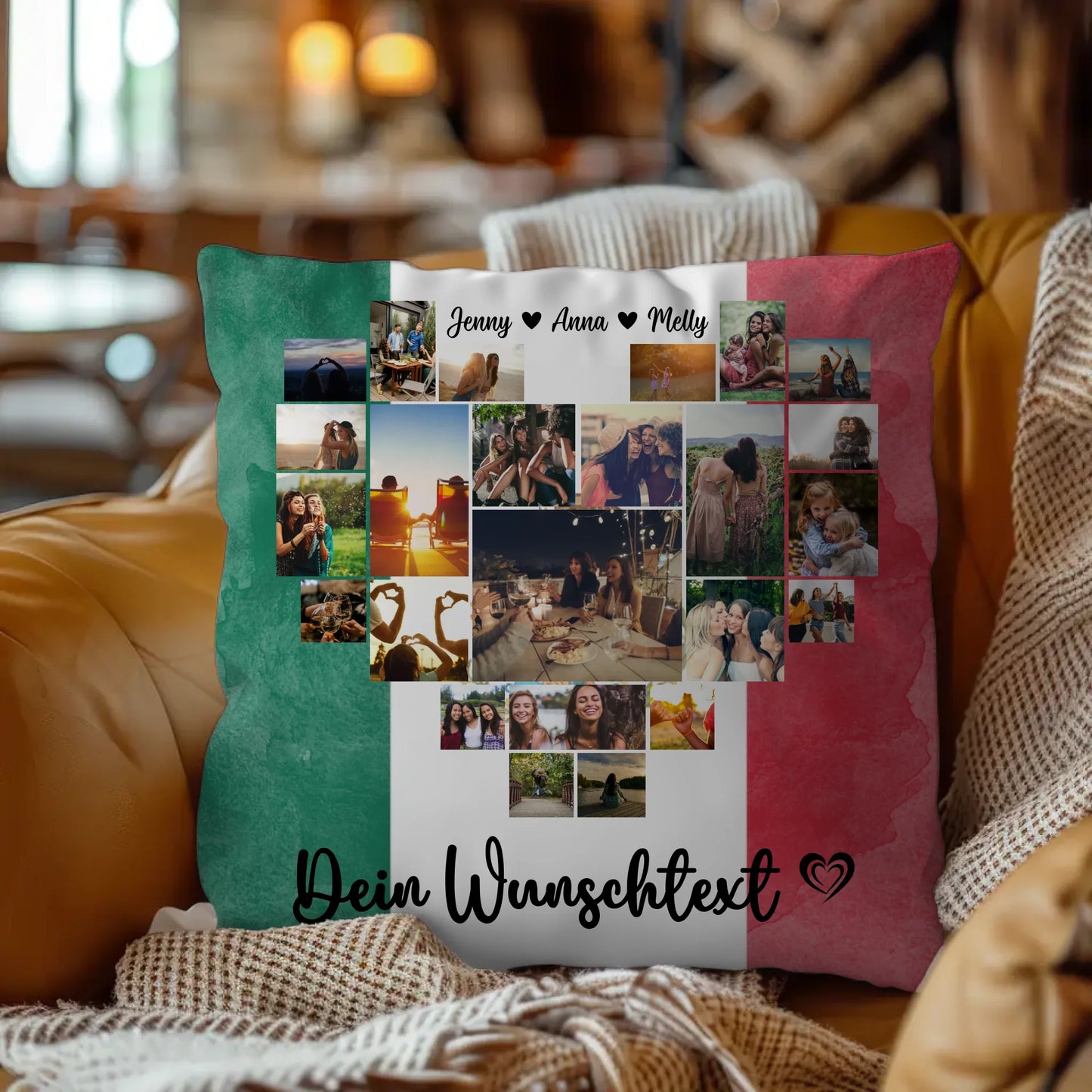 Kissen für Paare Urlaub Mexiko personalisiert als Geschenk