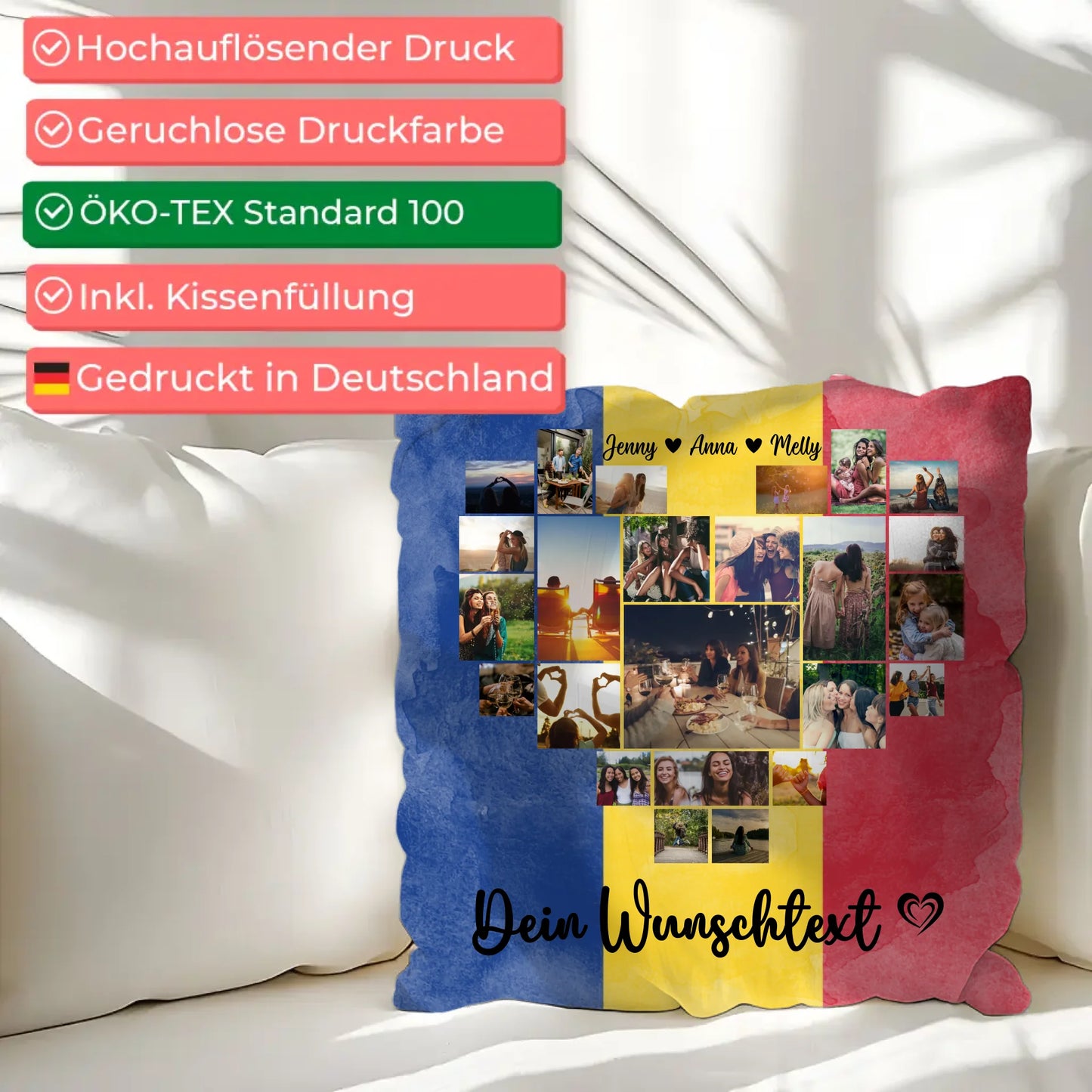 Personalisiertes Kissen Paare Urlaub Rumänien Geschenkidee