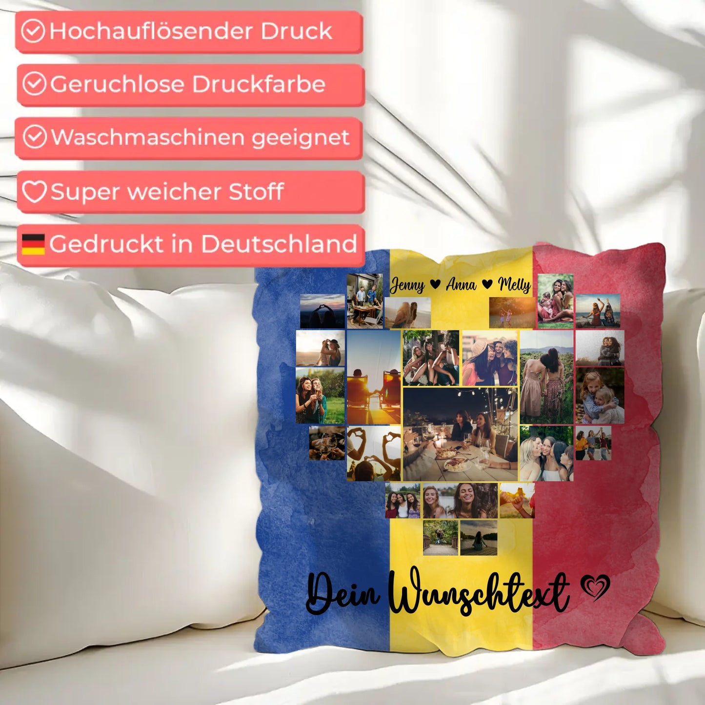 Personalisiertes Kissen Paare Urlaub Rumänien Geschenkidee