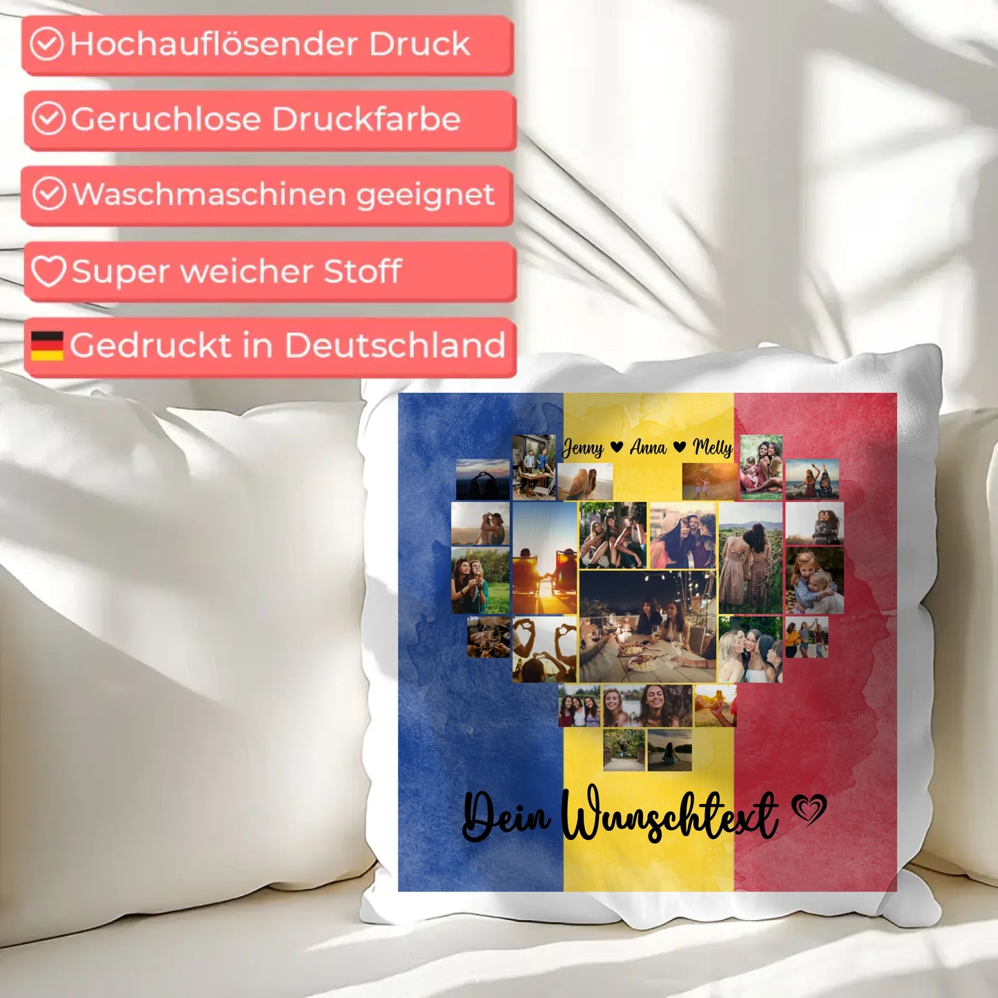 Personalisiertes Kissen Paare Urlaub Rumänien Geschenkidee