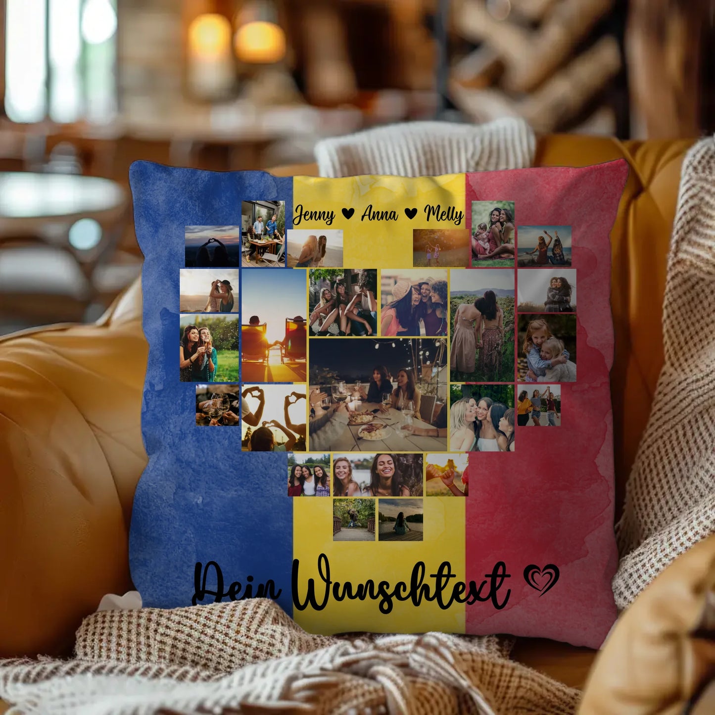 Personalisiertes Kissen Paare Urlaub Rumänien Geschenkidee