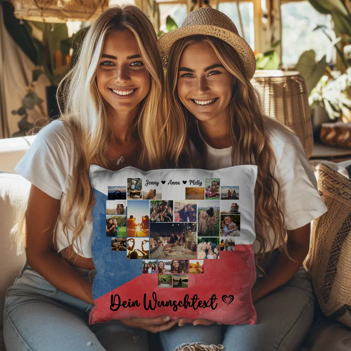 Personalisiertes Liebes Kissen für den Urlaub in Tschechien