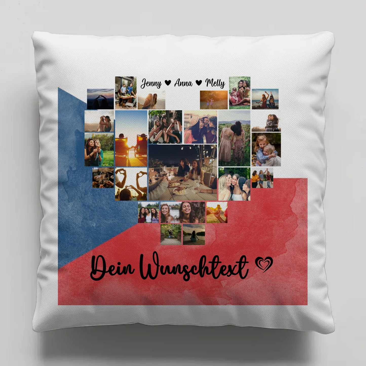 Personalisiertes Liebes Kissen für den Urlaub in Tschechien