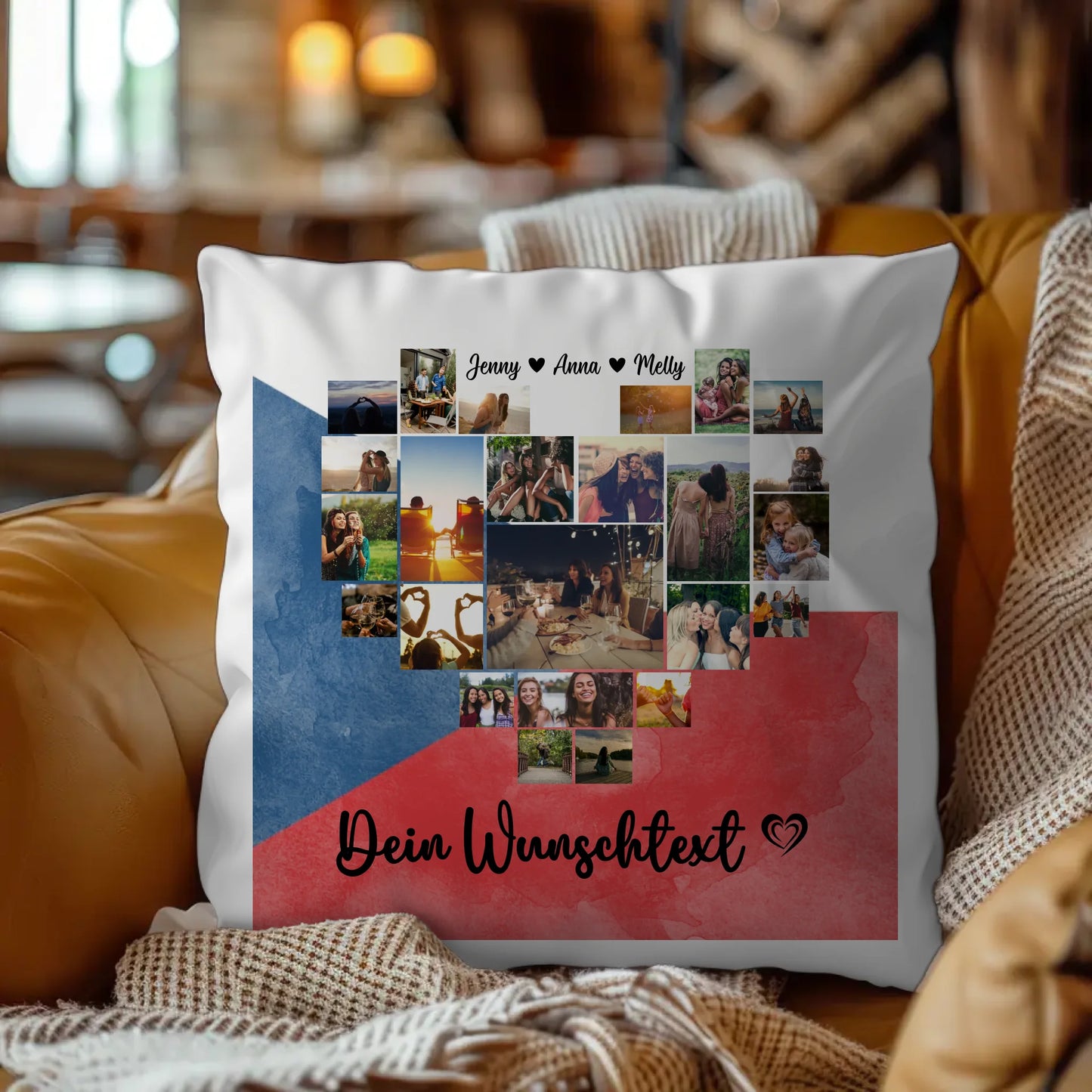 Personalisiertes Liebes Kissen für den Urlaub in Tschechien