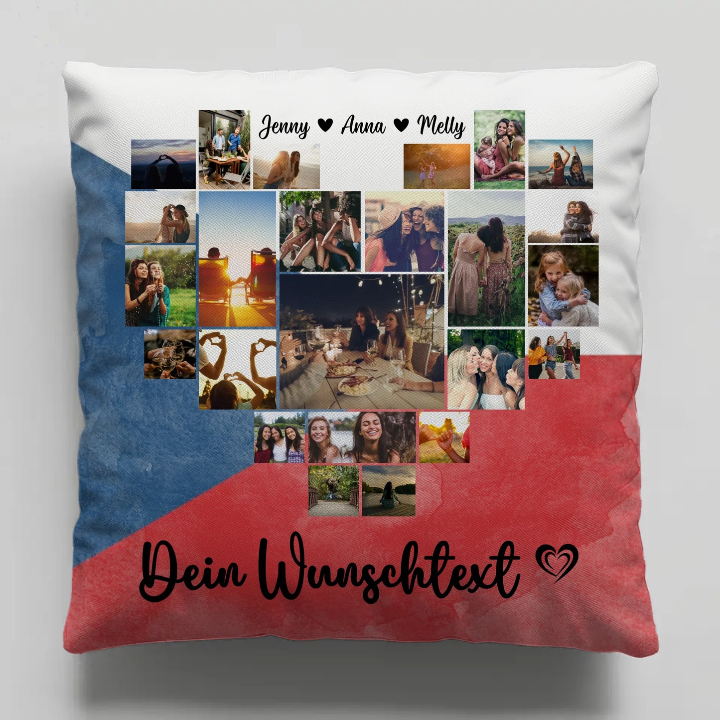 Personalisiertes Liebes Kissen für den Urlaub in Tschechien