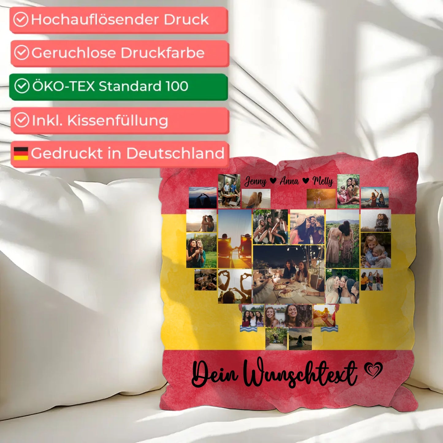 Personalisiertes Kissen Paare Urlaub Spanien Geschenkidee