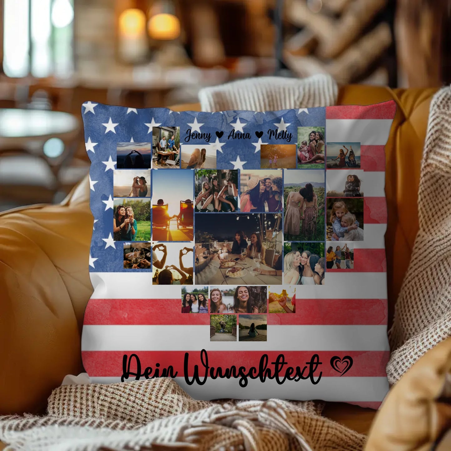 Kissen Für Paare als Erinnerung an den Urlaub in USA