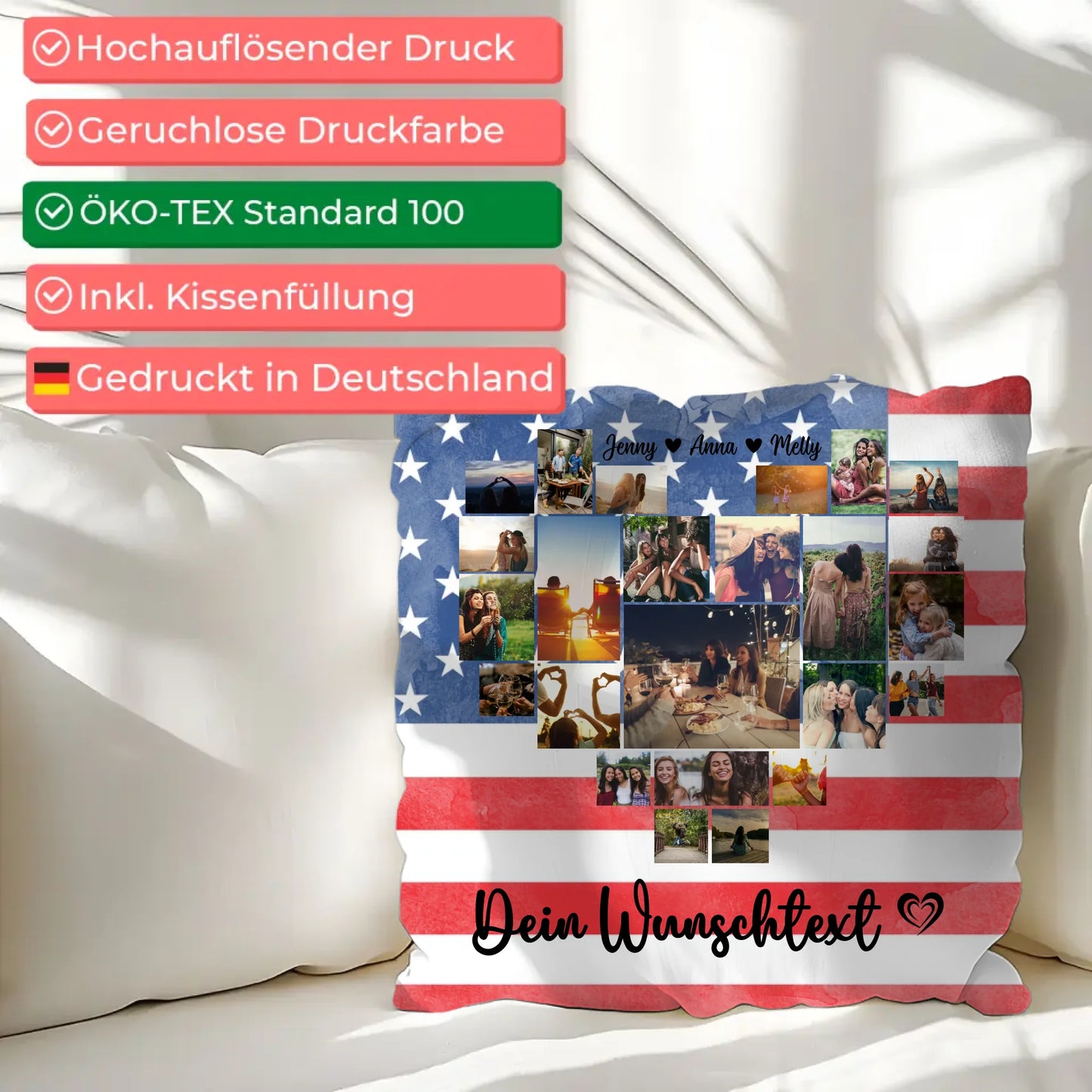 Kissen Für Paare als Erinnerung an den Urlaub in USA