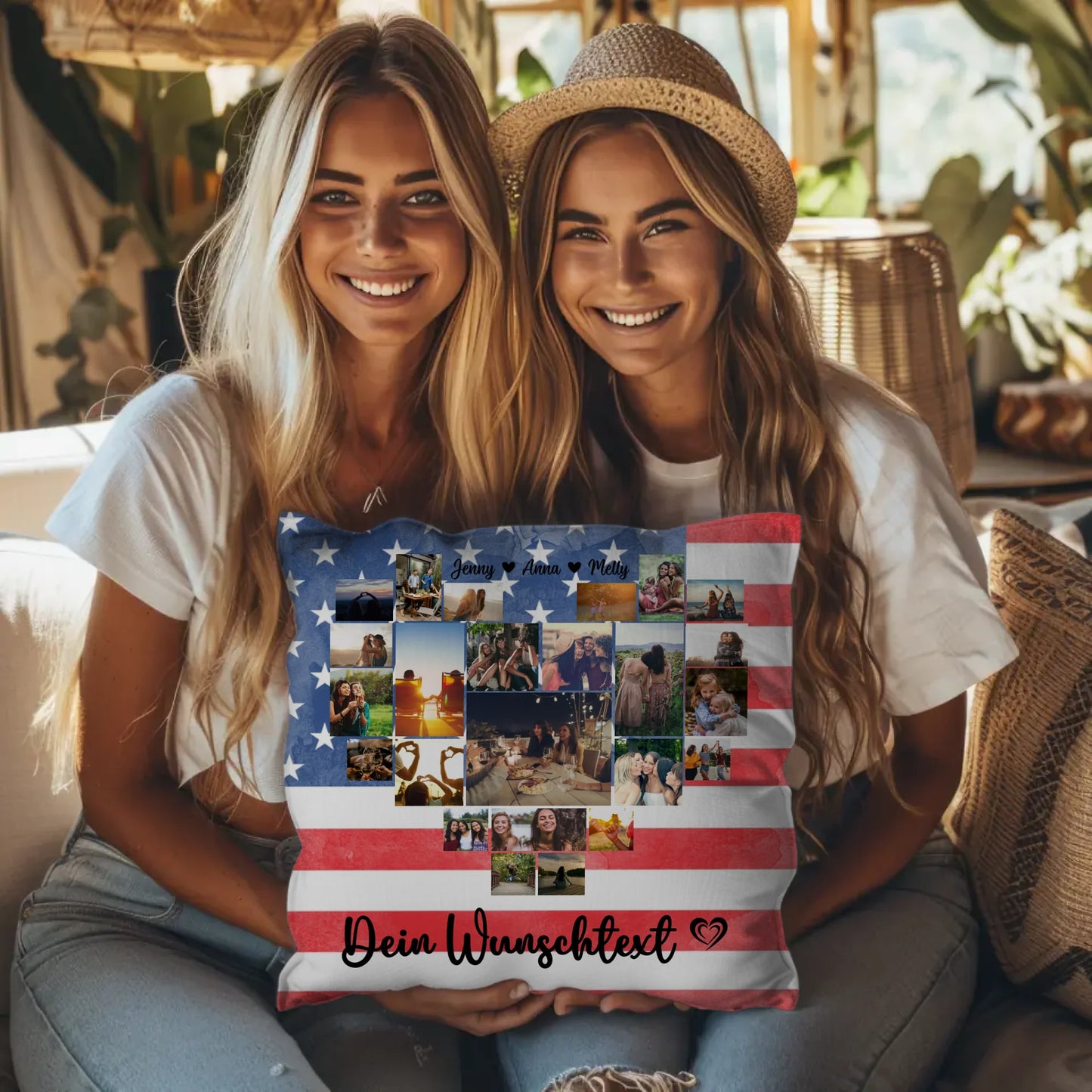 Kissen Für Paare als Erinnerung an den Urlaub in USA