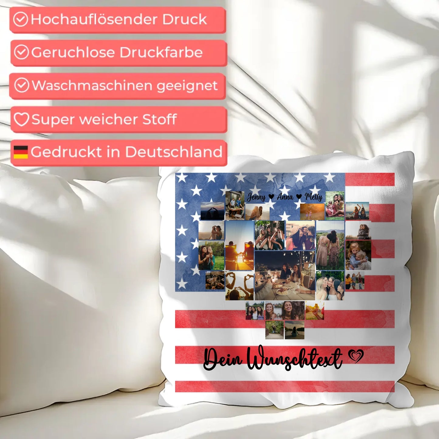 Kissen Für Paare als Erinnerung an den Urlaub in USA