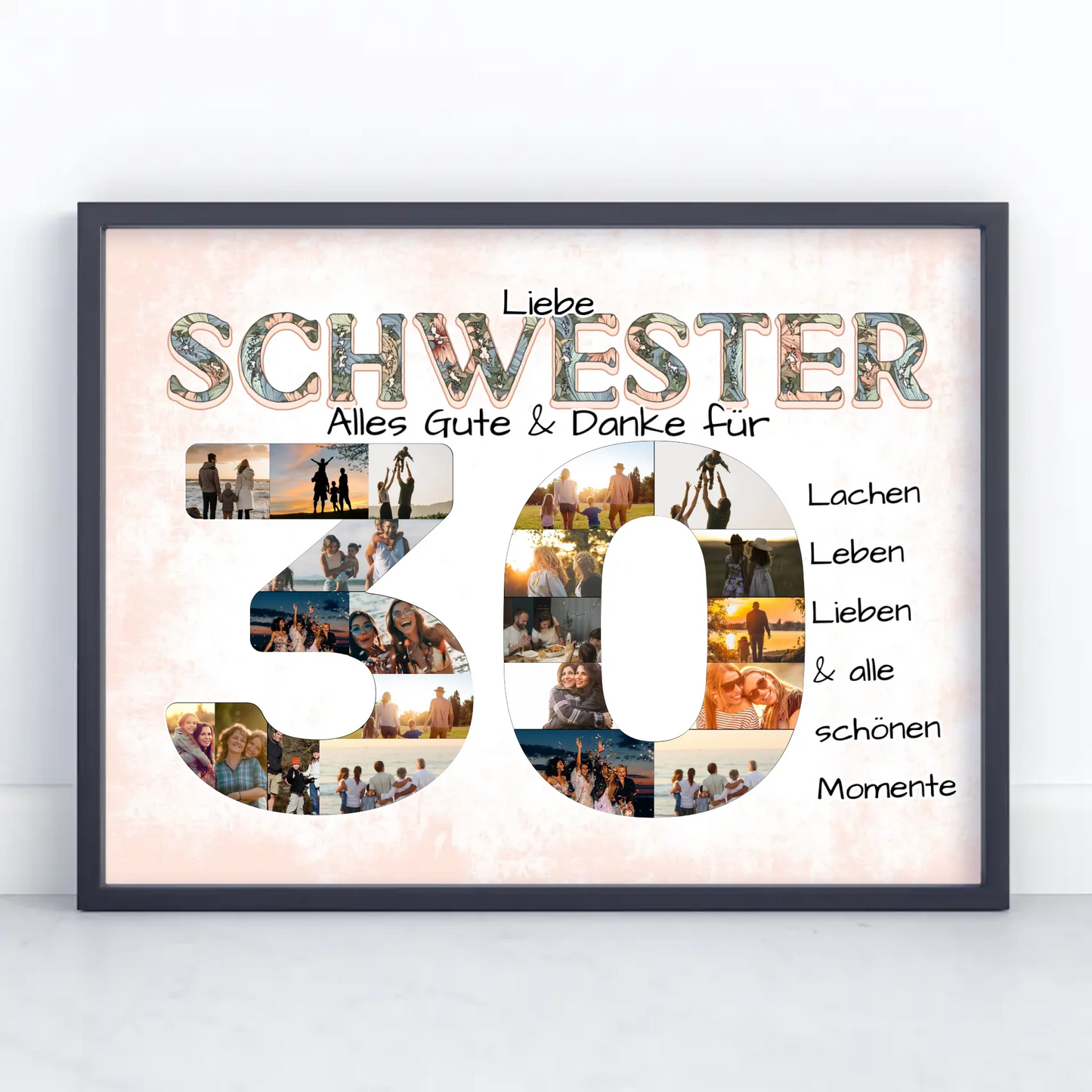 Fotocollage Poster zum 30 Geburtstag für Schwester Alles Gute